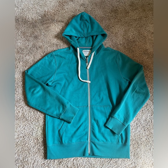 Jack and Jones Zip Up Hoodie Men’s Size XL Green Classic Essential Casual Warm - Picture 2 of 6